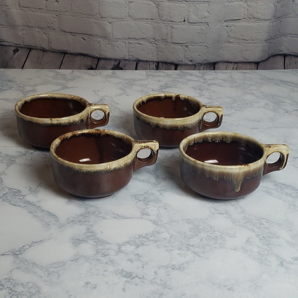 Monmouth Brown Western Vintage Soup Cups